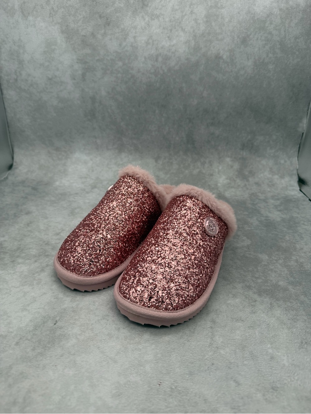 Michael Kors Rose Pink Glitter Slip-On Slippers